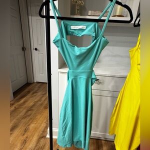 Susana Monaco Turquoise Strappy Mini Dress